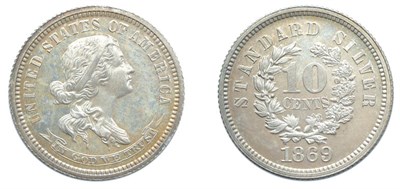 Lot 2630 - 1869, Pattern Standard Silver Dime, Judd-708