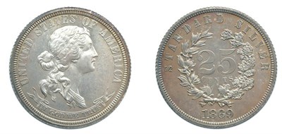Lot 2633 - 1869, Pattern Standard Silver Quarter, Judd-733