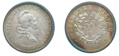Lot 2634 - 1869, Pattern Standard Silver Half Dollar, Judd-742