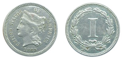 Lot 2627 - 1869, Pattern Cent, Nickel, Judd-666