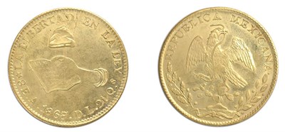 Lot 2348 - MEXCIO: 1868/7 A-DL, 8 Escudos, FR. #65, KM. #383