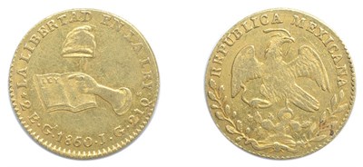 Lot 2344 - MEXICO: 1860 GA-JG, 2 Escudos, KM. #380.5