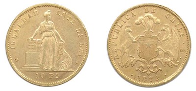 Lot 2323 - CHILE: 1872, 10 Pesos, FR. #45, KM. #145