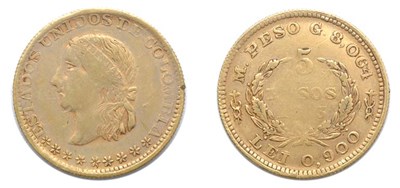 Lot 2332 - COLOMBIA: 1863, 5 Pesos, FR. #96, KM. #A148