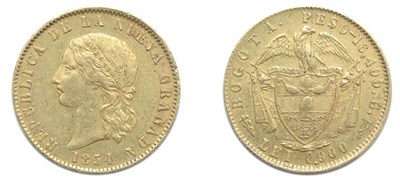 Lot 2328 - COLOMBIA: 1854, 10 Pesos, FR. #79, KM. #116.1