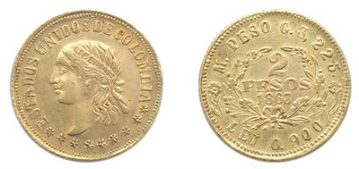 Lot 2331 - COLOMBIA: 1863, 2 Pesos, FR. #97, KM. #14
