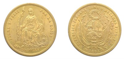 Lot 2358 - PERU: 1863 YB, 20 Soles, FR. #70, KM. #194