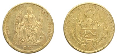 Lot 2356 - PERU: 1863/62 YB, 8 Escudos, FR. #68, KM. #183
