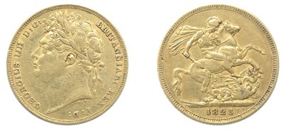 Lot 2256 - GREAT BRITAIN: 1823, 1 Sovereign, FR. #376A, KM. #682