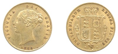 Lot 2254 - GREAT BRITAIN: 1859, 1/2 Sovereign, FR. #389B, KM. #735.1