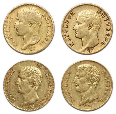 Lot 2049 - FRANCE:  Six 20 Francs Gold Coins, KM. #661 and 687.1