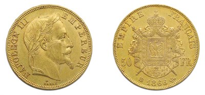 Lot 2063 - FRANCE: 1866 BB, 50 Francs, KM. #804.2
