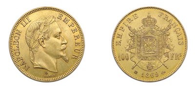 Lot 2066 - FRANCE: 1869 BB, 100 Francs, KM. #802.2