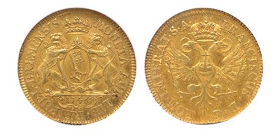 Lot 2085 - GERMANY: Bremen, 1746, 1 Ducat, KM. #189, FR. #424