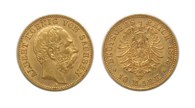 Lot 2139 - GERMANY: Saxony, 1875E, 10 Marks, KM. #1235