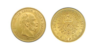 Lot 2122 - GERMANY: Prussia, 1877 A, 5 Marks, KM. #507