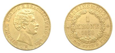 Lot 2097 - GERMANY: Brunswick-Wolfenbuttel, 1858 B, 1 Krone, KM. #1153