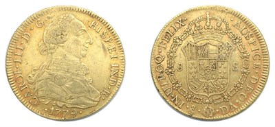 Lot 2315 - CHILE: 1779 DA, 8 Escudos, FR. #15, KM. #27