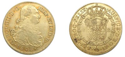 Lot 2325 - COLOMBIA: 1806 P-JF, 8 Escudos, FR. #52, KM. #62.2