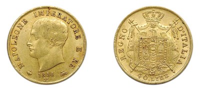 Lot 2160 - ITALY: Kingdom of Napoleon, 1814 M, 40 Lire, KM. #12
