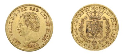 Lot 2169 - ITALY: Sardinia, 1830, 80 Lire, KM. CH. #108, Anchor Mint Mark