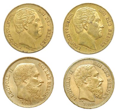 Lot 2023 - BELGIUM: Four 20 Francs