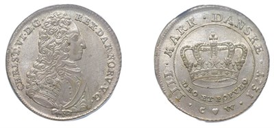 Lot 2228 - DENMARK: 1731 CW, Krone, Dav. #A 1294, KM. #537