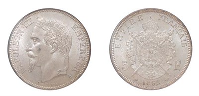 Lot 2033 - FRANCE: 1869 A, 5 Francs, KM. #799.1