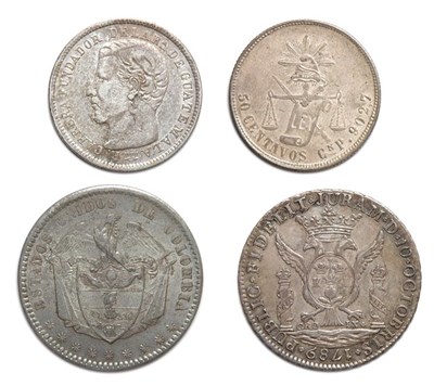 Lot 2362 - CENTRAL AND SOUTH AMERICA: Approximately Twenty-Seven Silver Coins, 1700 and 1800s