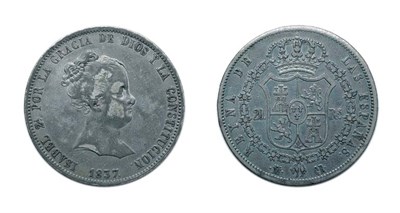 Lot 2202 - SPAIN: 1837, 20 Reales, KM. #579.1