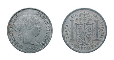 Lot 2203 - SPAIN: 1857, 20 Reales, KM. #609.2