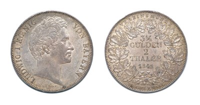 Lot 2074 - GERMANY: Bavaria, 1841, 2 Thalers, KM. #426, Dav. #584