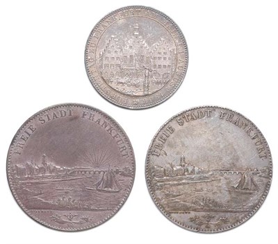 Lot 2101 - GERMANY: Frankfurt, Approximately Eleven Silver Coins, 1840 to 1866