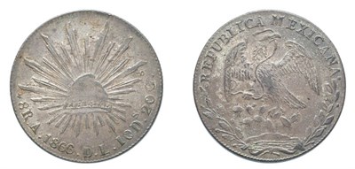 Lot 2340 - MEXICO: 1866 A-DL, 8 Reales, KM. #377