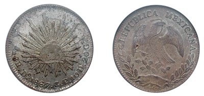 Lot 2342 - MEXICO: 1867 DO-CP, 8 Reales, KM. #377.4