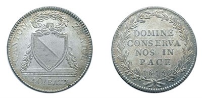 Lot 2210 - SWITZERLAND: Zurich, 1813 B, 40 Batzen, KM. #189