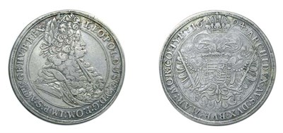 Lot 2154 - HUNGARY: 1694, 1 Thaler, Dav. #3264, KM. #214.8