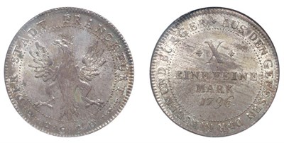 Lot 2099 - GERMANY: Frankfurt, 1796 HGBH, Contribution Thaler, KM. #288, Dav. #2229