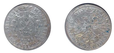 Lot 2126 - GERMANY: Regensburg, 1638, 1 Thaler, KM. #90, Dav. #5758