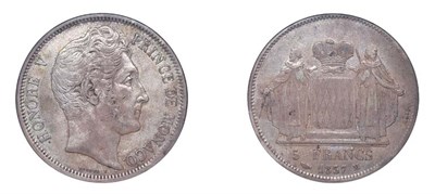 Lot 2177 - MONACO: 1837 M, 5 Francs, KM. #96