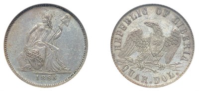 Lot 2277 - LIBERIA: 1865, 25 Cents, Silver Pattern, KM. #PN9