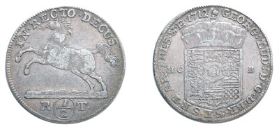 Lot 2089 - GERMANY: Brunswick-HCB, 1712, 1/2 Thaler, KM. #75