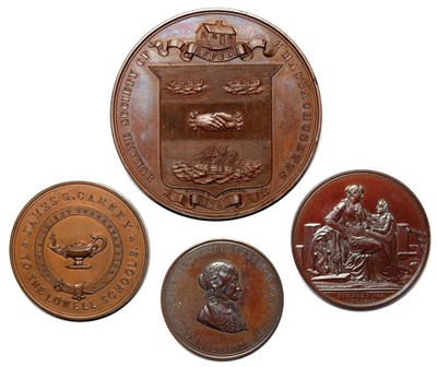 Lot 2453 - UNITED STATES: Five New England Related Bronze Award Medals, 19th Century