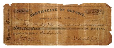 Lot 2694 - Hawaiian Treasury Certificate of Deposit (No. 2167)