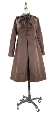 Lot 113 - Teal-Traina Brown Taffeta Dress American,...
