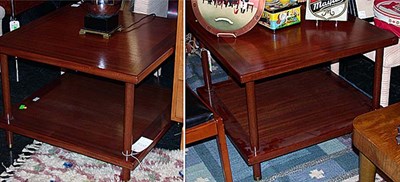 Lot 268 - Pair of Mahogany Two-Tier Side Tables Designed...