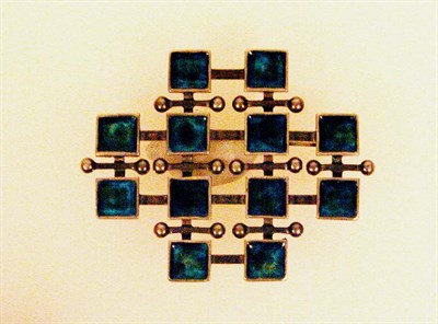 Lot 453 - Marianne Berg Sterling and Enamel Pin For Uni...