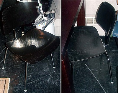 Lot 311 - Four Chrome and Molded Plywood DCM Chairs...