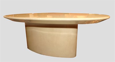 Lot 230 - Ivory Lacquered Oval Extension Dining Table...