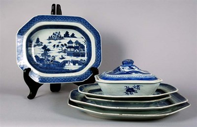 Lot 3152 - Group of Canton Blue and White Porcelain...